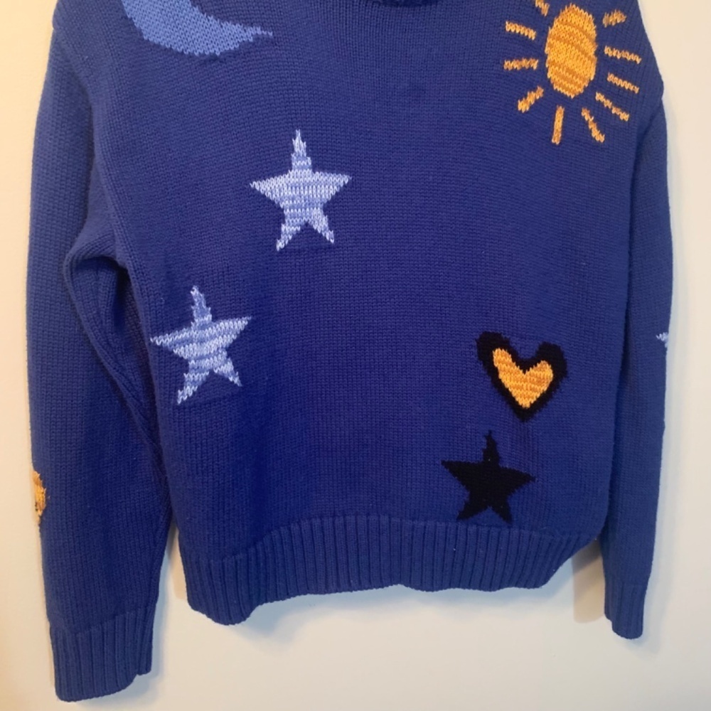Rails Zoey Celestial Crewneck Sweater In Cobalt Gold Galaxy S - Picture 12 of 14